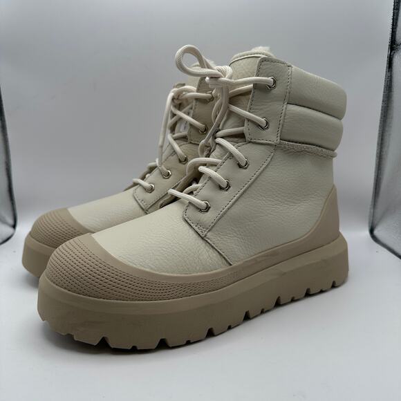 UGG Neumel High Men's 11 Weather Hybrid Leather Boots Birch/White 1158208 - Picture 1 of 6